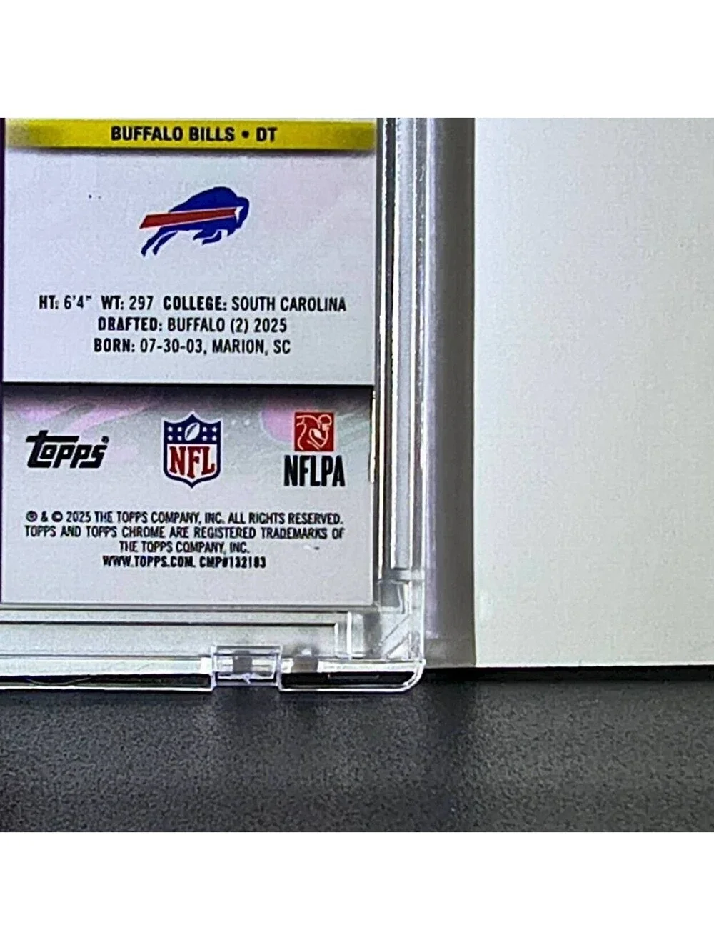 T.J. Sanders Rookie 2025 Topps Chrome Cosmic Nebula NFL #111 Card Buffalo Bills